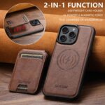 For iPhone 13 Suteni M5 Magnetic Card Bag MagSafe Leather Phone Case(Brown) - Image 2