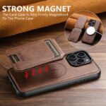 For iPhone 13 Suteni M5 Magnetic Card Bag MagSafe Leather Phone Case(Brown) - Image 3