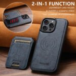 For iPhone 13 Suteni M5 Magnetic Card Bag MagSafe Leather Phone Case(Blue) - Image 2