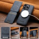 For iPhone 13 Suteni M5 Magnetic Card Bag MagSafe Leather Phone Case(Blue) - Image 4