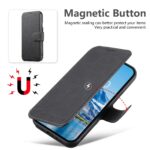 For iPhone 15 Plus Suteni Q05 2-in-1 Multi-function MagSafe Wallet Litchi Leather Phone Case(Black) - Image 4