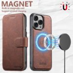For iPhone 15 Plus Suteni Q05 2-in-1 Multi-function MagSafe Wallet Litchi Leather Phone Case(Brown) - Image 2