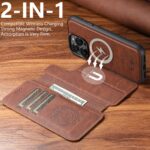 For iPhone 15 Plus Suteni Q05 2-in-1 Multi-function MagSafe Wallet Litchi Leather Phone Case(Brown) - Image 5