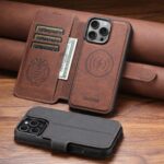 For iPhone 15 Plus Suteni Q05 2-in-1 Multi-function MagSafe Wallet Litchi Leather Phone Case(Black) - Image 7
