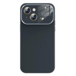 For iPhone 15 Kalebol Large Windows Frosted Liquid Silicone Phone Case(Graphite Gray)
