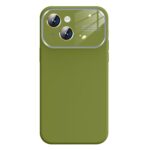 For iPhone 15 Kalebol Large Windows Frosted Liquid Silicone Phone Case(Willow Green)