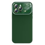 For iPhone 13 Pro Max Kalebol Large Windows Frosted Liquid Silicone Phone Case(Cangling Green)