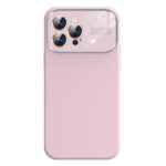 For iPhone 13 Pro Max Kalebol Large Windows Frosted Liquid Silicone Phone Case(Grayish Pink)