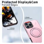 For iPhone 13 Pro Kalebol Magnetic MagSafe Rotation Holder PC Phone Case(Pink) - Image 5