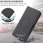 For iPhone 14 Plus Kalebol Strong Magnetic MagSafe Ring 2 In 1 Split Leather Phone Case(Black) - Image 5