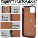 For iPhone 14 Plus Kalebol Strong Magnetic MagSafe Ring 2 In 1 Split Leather Phone Case(Brown) - Image 8