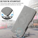 For iPhone 14 Plus Kalebol Strong Magnetic MagSafe Ring 2 In 1 Split Leather Phone Case(Gray) - Image 5