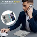 For iPhone 14 Plus Kalebol Strong Magnetic MagSafe Ring 2 In 1 Split Leather Phone Case(Gray) - Image 9