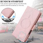 For iPhone 14 Plus Kalebol Strong Magnetic MagSafe Ring 2 In 1 Split Leather Phone Case(Rose Gold) - Image 5