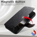 For iPhone 15 Plus Suteni Q05 -in-1 Multi-function MagSafe Wallet Big Litchi Leather Phone Case(Black) - Image 4