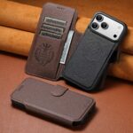 For iPhone 15 Plus Suteni Q05 -in-1 Multi-function MagSafe Wallet Big Litchi Leather Phone Case(Black) - Image 7