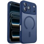 For iPhone 17 Pro XDcase Skin Feel Magnetic Frosted Phone Case with Lens Film(Midnight Blue)