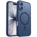 For iPhone 17 XDcase Skin Feel Magnetic Frosted Phone Case with Lens Film(Midnight Blue)