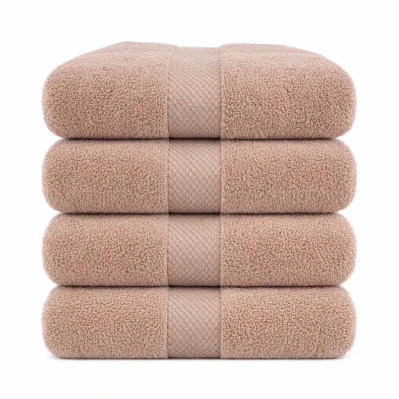 Dusty Rose Bath Hand Towels in 600GSM 100% combed long-staple cotton, 50 x 90 cm