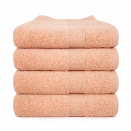 Durable plush 100% cotton towel 600GSM, large 50x90 cm - retains softness wash after wash peach