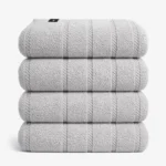 Soft absorbent 600GSM bath towel in grey - premium 100% cotton, fast drying and machine washable