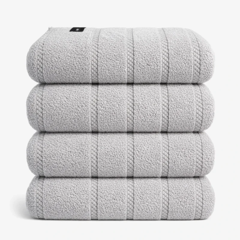 Grey Cotton Bath Hand Towel in 600GSM 100% combed long-staple cotton, 50 x 90 cm