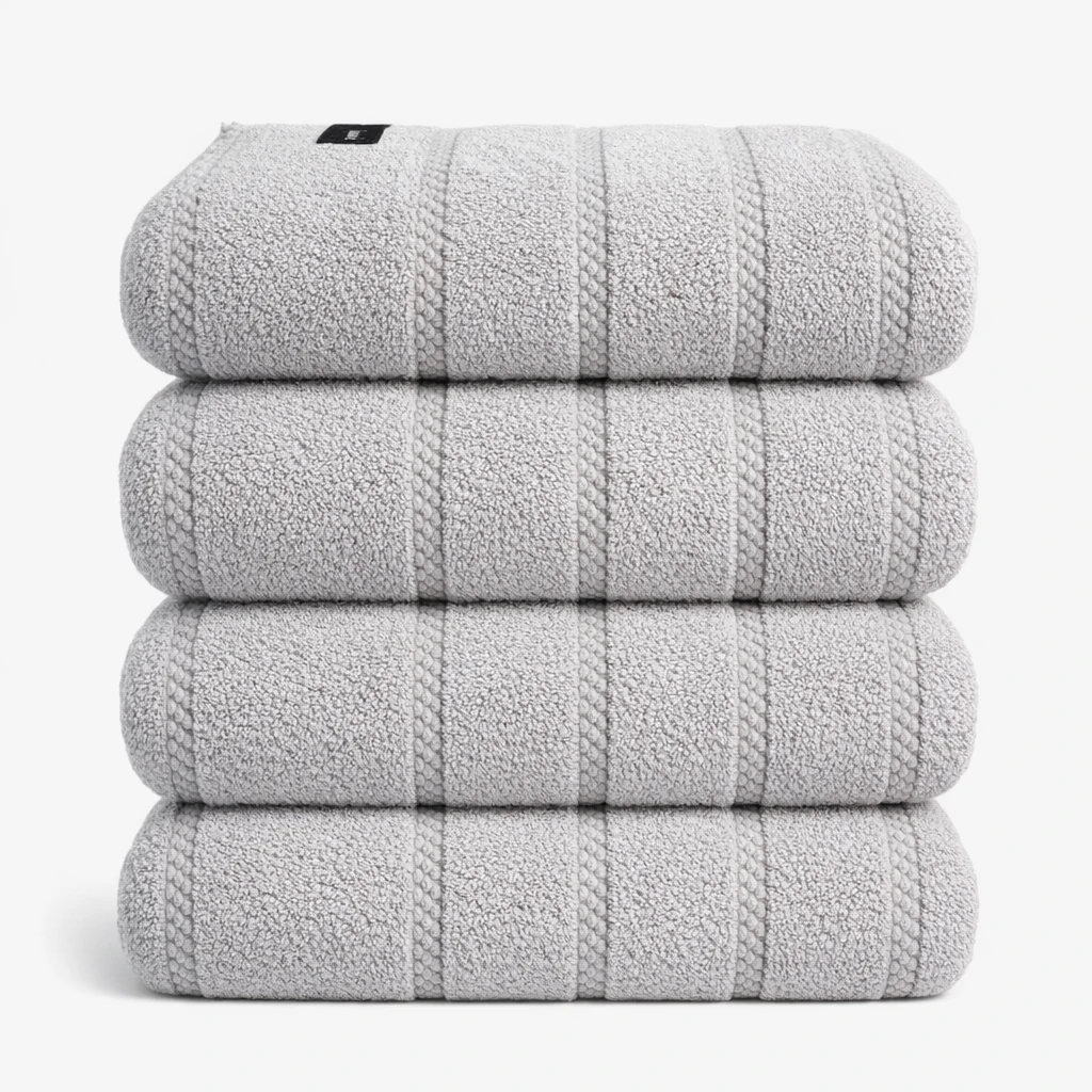 Luxury 100% Cotton Bath Towels - 600GSM, Large 50 cm x 90 cm Soft absorbent 600GSM bath towel in grey - premium 100% cotton, fast drying and machine washable