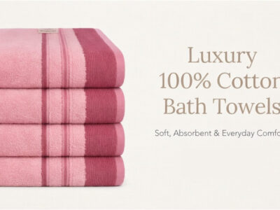 IZORRA 100% cotton bath towel 75x150 cm 600GSM — folded hero shot