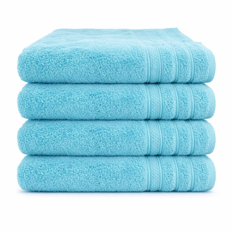 Light Blue Cotton Bath Sheet in 600GSM 100% combed long-staple cotton, 75 x 150 cm