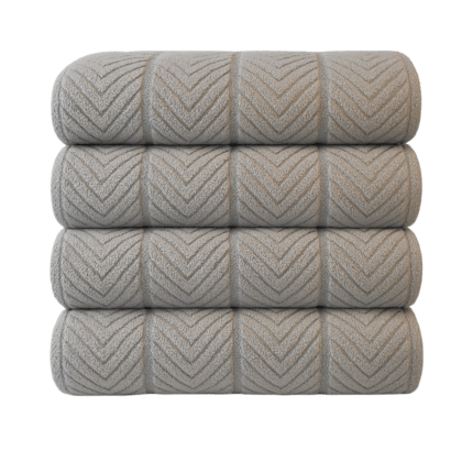 Close-up of 600GSM towel loop pile — 100% cotton texture showing plush absorbent weave