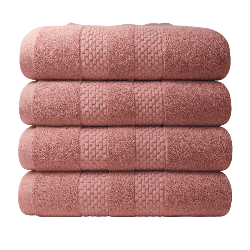 Dusty Rose Cotton Bath Sheet in 600GSM 100% combed long-staple cotton, 75 x 150 cm