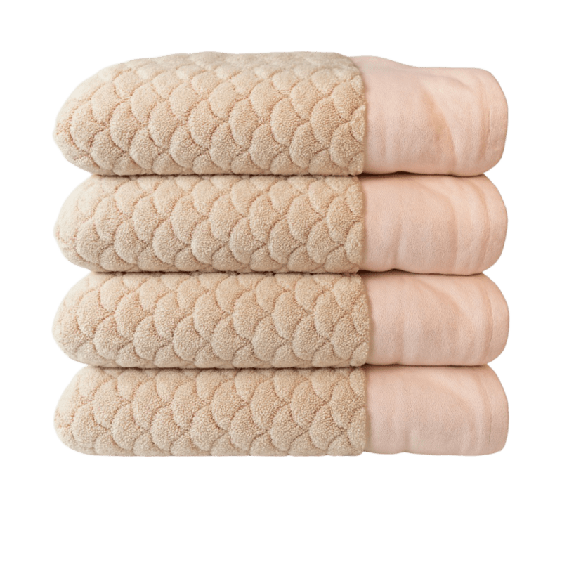 Cream Scallop Cotton Bath Sheet in 600GSM 100% combed long-staple cotton, 75 x 150 cm