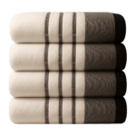 Folded bath towels in travel bag - IZORRA pack shot