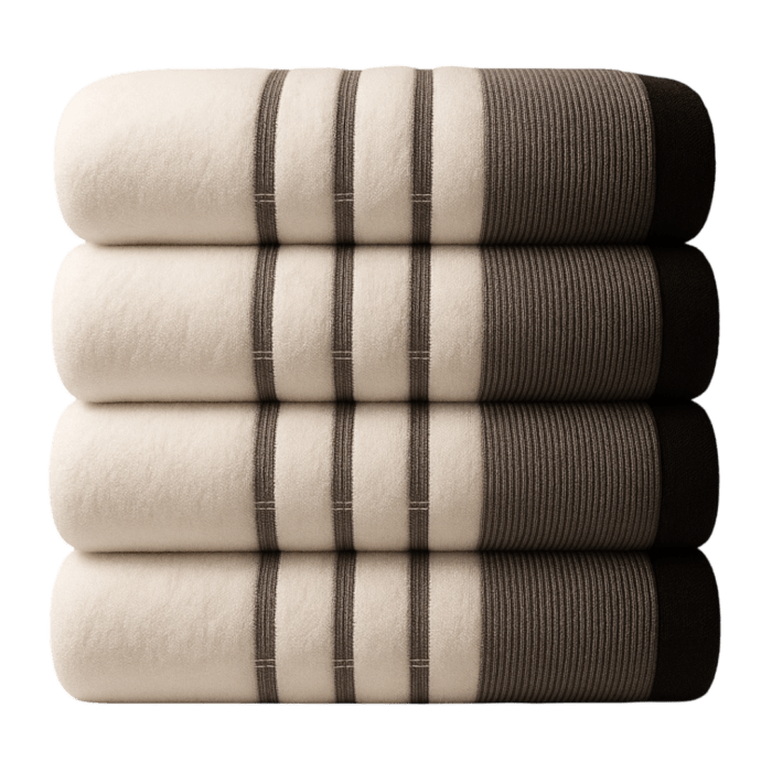 Folded bath towels in travel bag - IZORRA pack shot