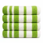 Luxury 100% cotton large bath towel 600GSM in Green Stripes soft absorbent 75x150 cm for home hotel & spa