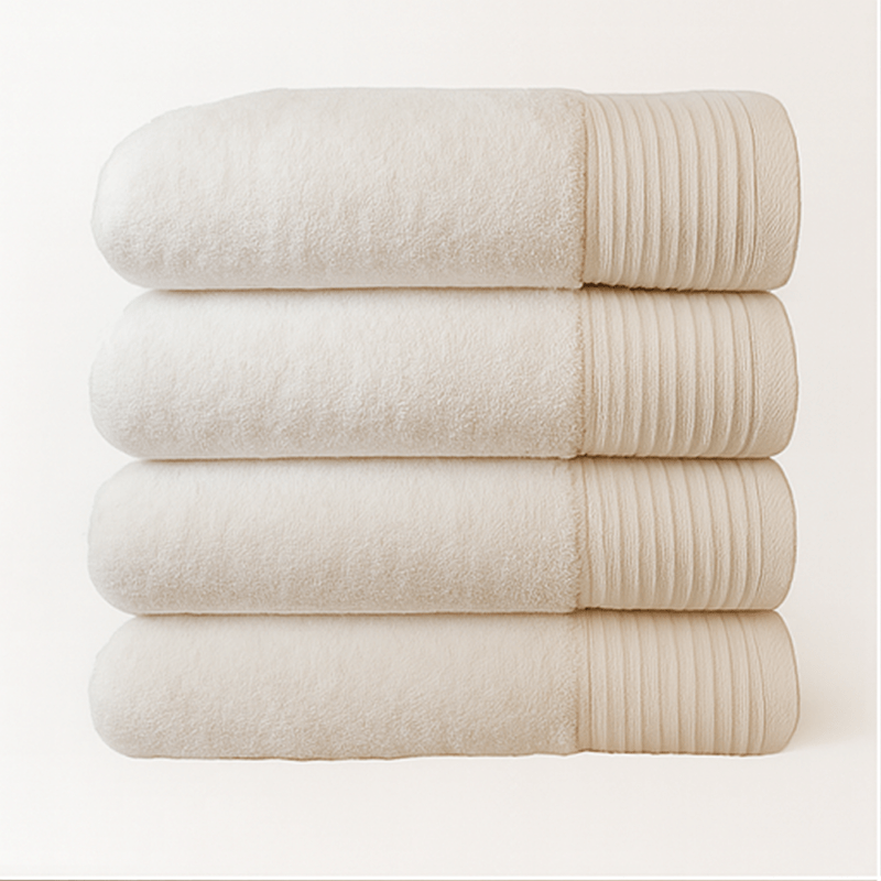 White Cotton Bath Hand Towel in 600GSM 100% combed long-staple cotton, 50 x 90 cm