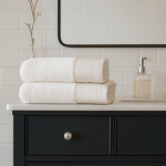 Soft absorbent 600GSM bath towel in white — premium 100% cotton, fast drying and machine washable