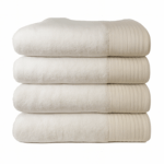 Luxury 100% cotton large bath towel 600GSM in white — soft, absorbent 75x150 cm for home, hotel & spa