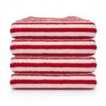 Close-up of 600GSM towel texture — 100% cotton loops showing plush, absorbent construction, 50x90 cm size