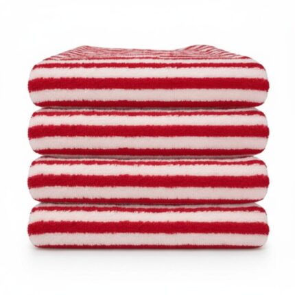 Close-up of 600GSM towel texture — 100% cotton loops showing plush, absorbent construction, 50x90 cm size