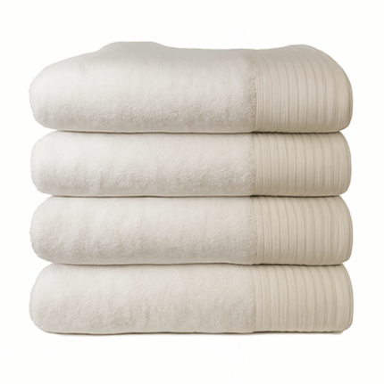 Luxury 100% cotton large bath towel 600GSM in white — soft, absorbent 75x150 cm for home, hotel & spa