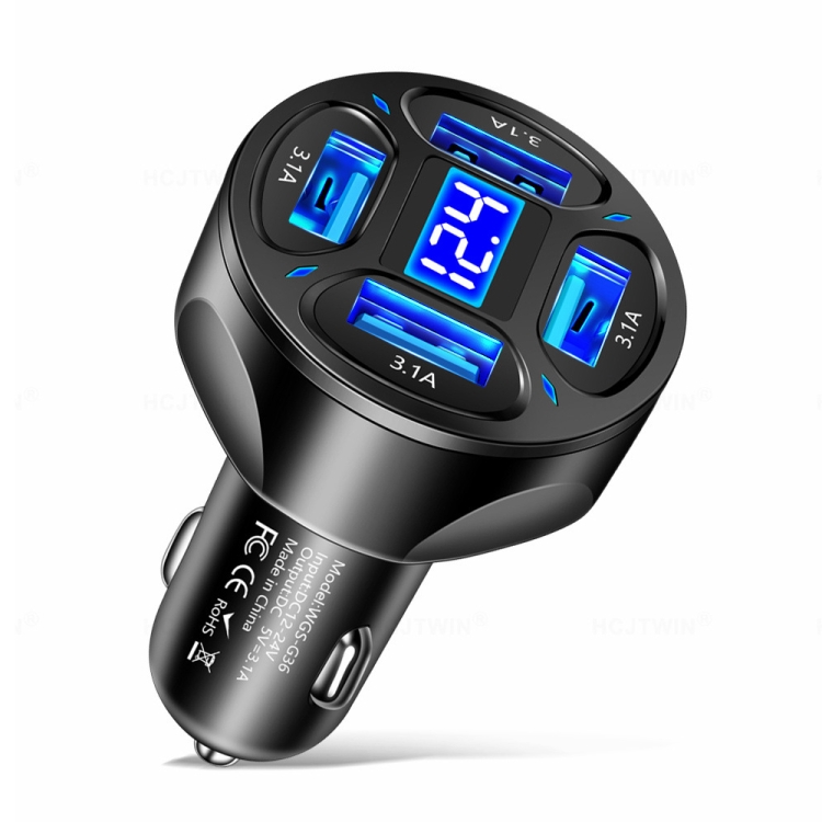 CAR2861B.jpg WGS-G36 3.1A 4 in 1 Digital Display Car Charger with Volt... - Image 1