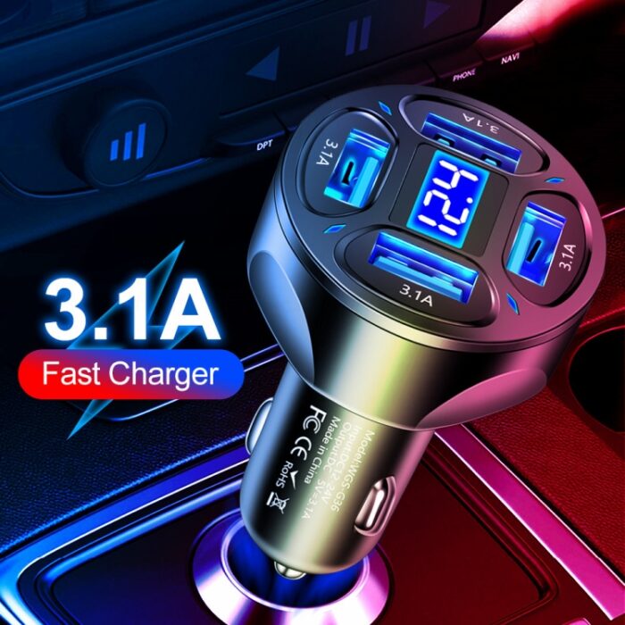 WGS-G36 3.1A 4 in 1 Digital Display Car Charger with Volt... - Image 5