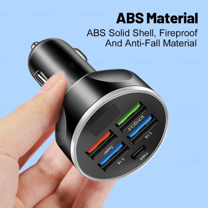 WGS-G37 5 in 1 Digital Display Super Fast Charging Car Ch... - Image 4