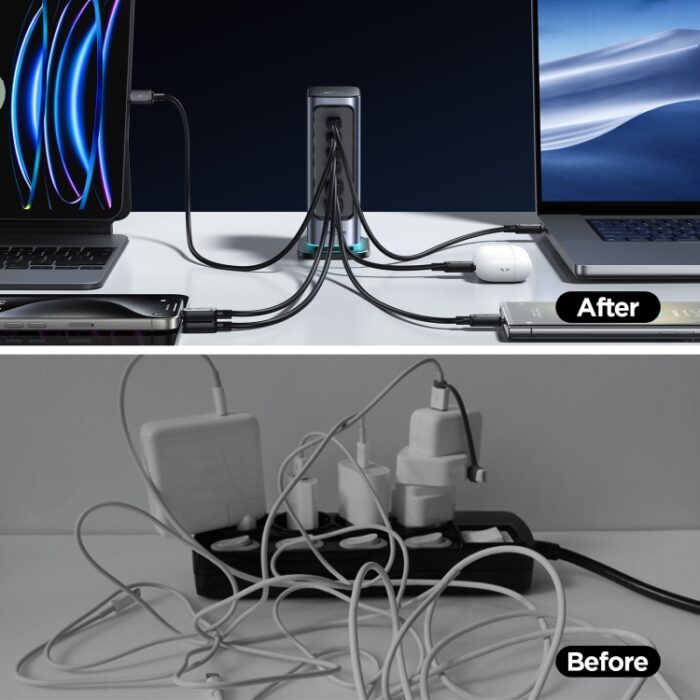 JOYROOM JR-TCM02 6 in 1 65W GaN 4 USB-C & 2 USB-A Multi-p... - Image 8