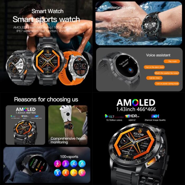 AK77 BT Call Smart Watch, Support Blood Oxygen / Blood Pressure / Heart Rate / Sports Health Monitoring Fitness Tracker - Image 5