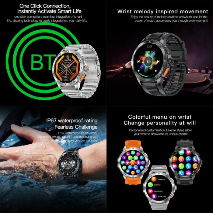 AK77 BT Call Smart Watch, Support Blood Oxygen / Blood Pressure / Heart Rate / Sports Health Monitoring Fitness Tracker - Image 9