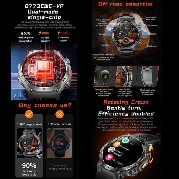 AK82 BT Call Smart Watch, Support Blood Oxygen / Blood Pressure / Heart Rate / Sports Health Monitoring Fitness Tracker - Image 6