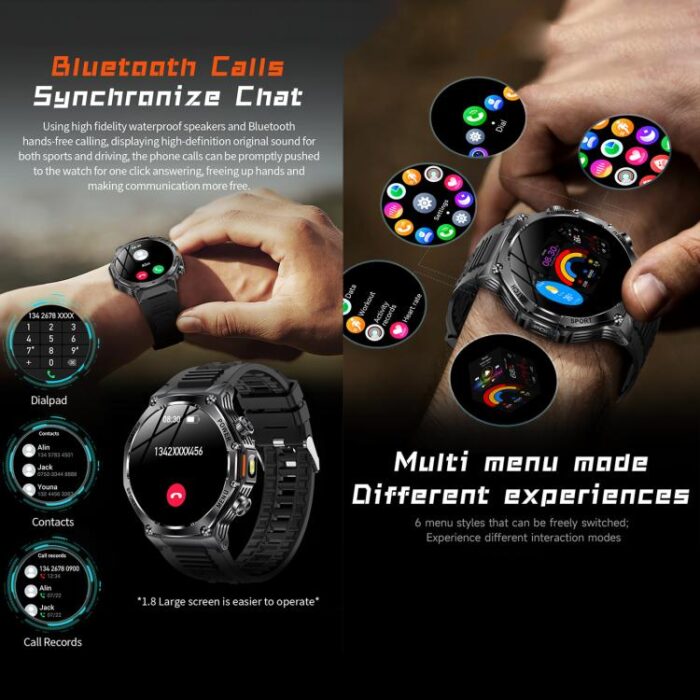 AK82 BT Call Smart Watch, Support Blood Oxygen / Blood Pressure / Heart Rate / Sports Health Monitoring Fitness Tracker - Image 7