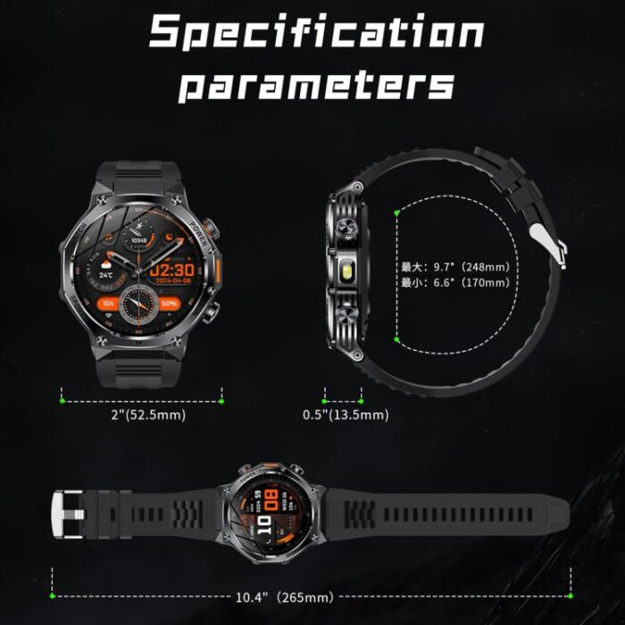 AK82 BT Call Smart Watch, Support Blood Oxygen / Blood Pressure / Heart Rate / Sports Health Monitoring Fitness Tracker - Image 13